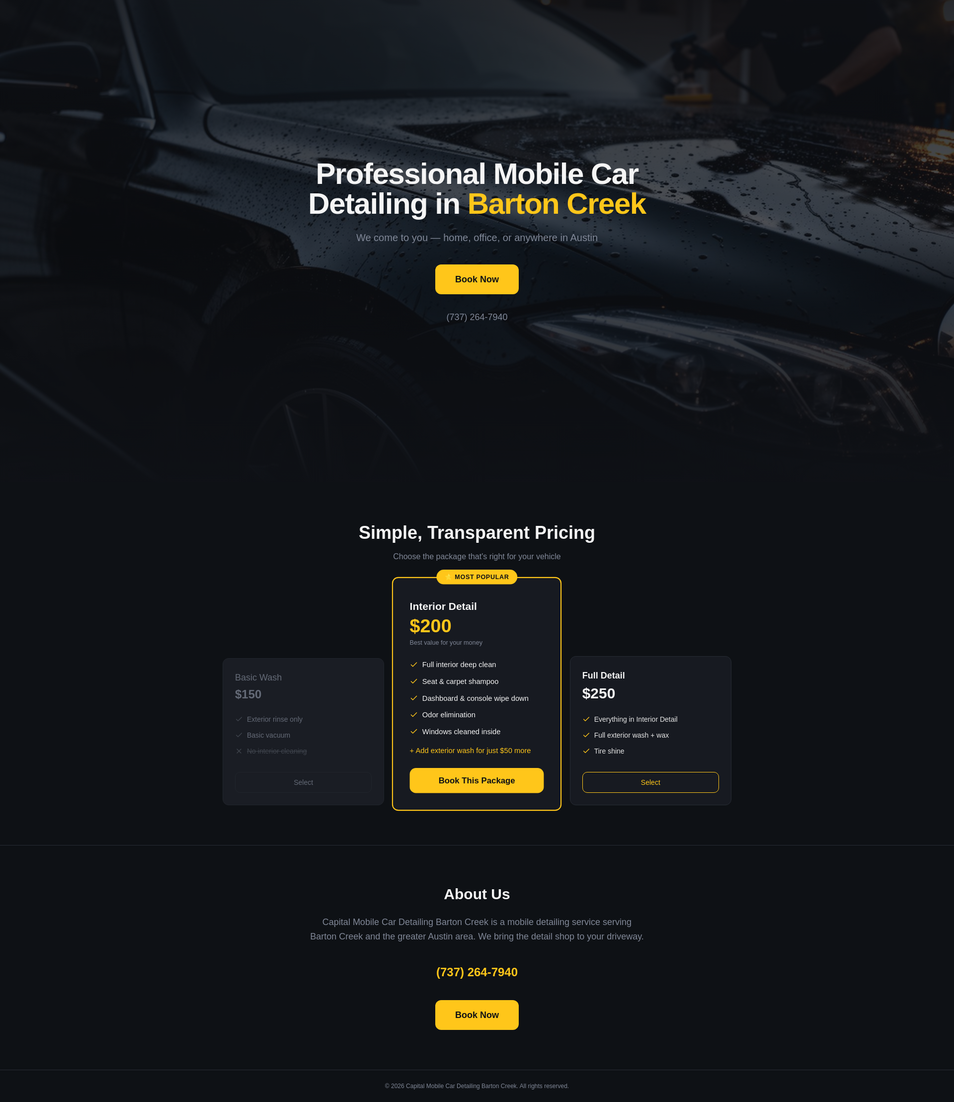 interior car detailing Capital Mobile Car Detailing Barton Creek photo