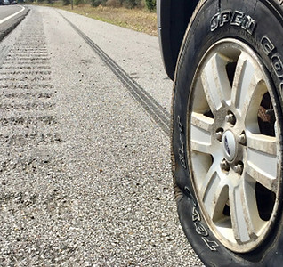 Atlanta camper tire change photo