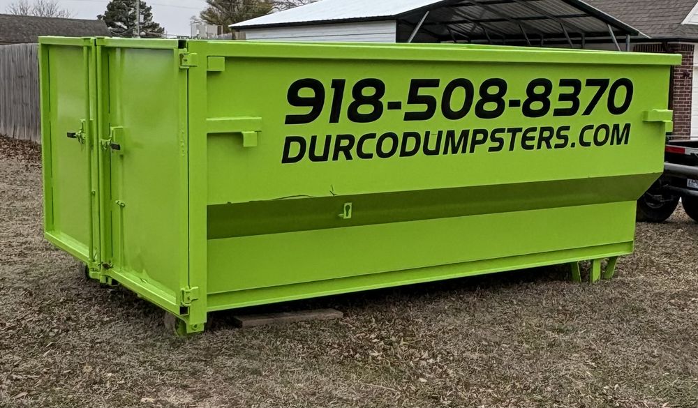 Affordable roll off residential dumpster rentals services in Tulsa Durco Dumpsters