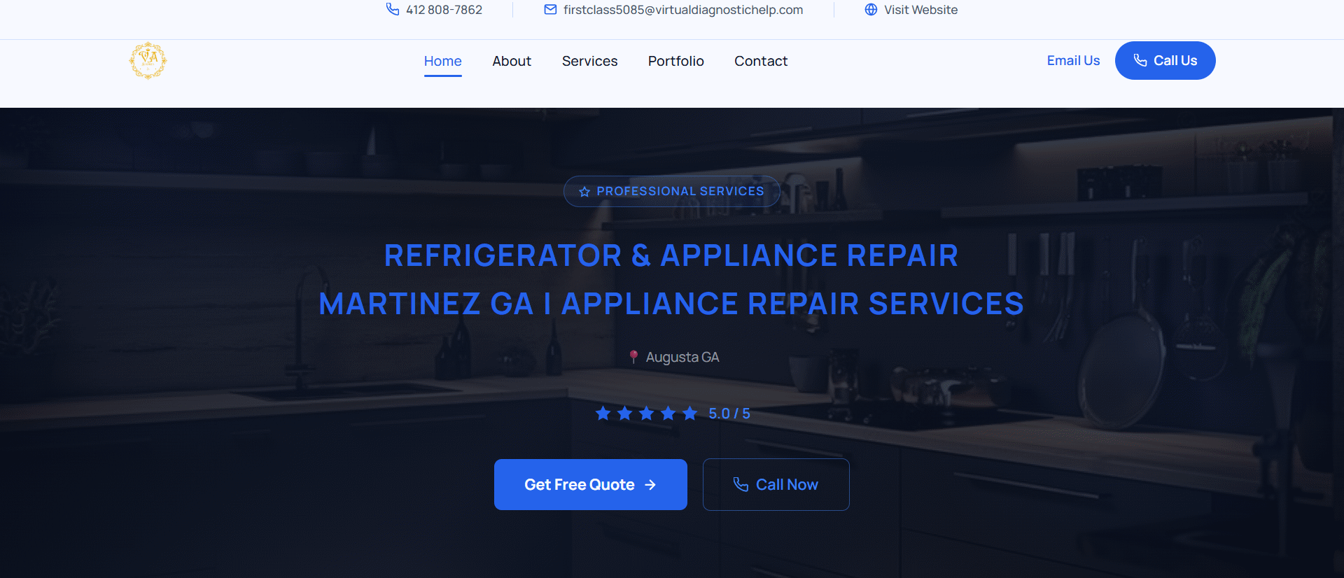 Premium – Electric Blue Modern theme preview
